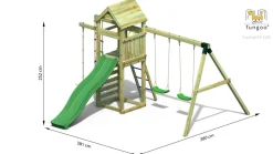 FUNGOO - Aire de jeux gaia avec balançoire double