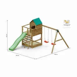 FUNGOO - Aire de jeux jarcas avec balançoire double