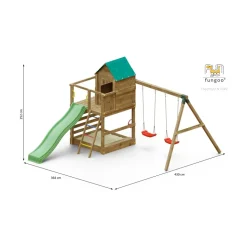FUNGOO - Aire de jeux jarcas avec balançoire double