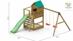 FUNGOO - Aire de jeux jarcas avec balançoire double