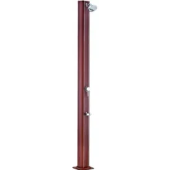 GRE POOLS - Douche solaire aluminium carrée aspect bois 32 litres