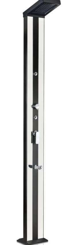 GRE POOLS - Douche solaire carrée d'extérieur en aluminium premium avec sprayers - 20x11x215 cm - 38 l