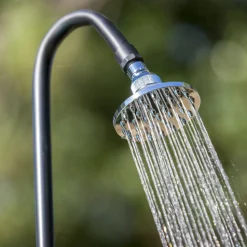 GRE POOLS - Douche solaires ronde d'extérieur en pvc aspect bois - 11x220 cm - 9 l