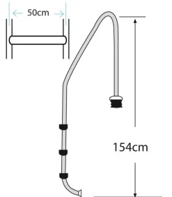 GRE POOLS - Echelle standard inox pour piscine enterrée, 3 marches 1,20m