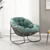 GUTENT - Chaise à bascule d'extérieur, chaise à bascule en osier surdimensionnée pour patio, arrière-cour, vert clair.