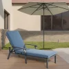 GUTENT - Chaise longue de patio avec coussin en coton, coussin imperméable bleu