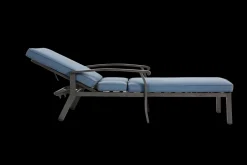 GUTENT - Chaise longue de patio avec coussin en coton, coussin imperméable bleu