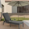 GUTENT - Chaise longue de patio avec coussin en coton, coussin imperméable gris