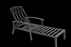 GUTENT - Chaise longue de patio avec coussin en coton, coussin imperméable gris