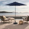 GUTENT - Parasol à manivelle,grand parapluie double face pour l'extérieur,bleu marine