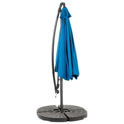 GUTENT - Parasol à manivelle,grand parasol double face rectangulaire,bleu