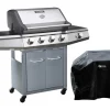 HABITAT ET JARDIN - Barbecue gaz avec led "bingo 5" - 5 brûleurs dont 1 latéral - 15.2kw + housse protection - argenté