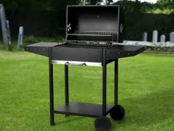 HABITAT ET JARDIN - Barbecue charbon de bois "bizon" - 119 x 50 x 101 cm - noir