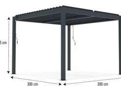 HABITAT ET JARDIN - Pergola bioclimatique avec led en aluminium 