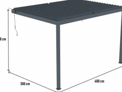 HABITAT ET JARDIN - Pergola bioclimatique adossée avec led 