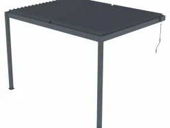 HABITAT ET JARDIN - Pergola bioclimatique adossée avec led 