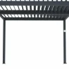 HABITAT ET JARDIN - Pergola bioclimatique électrique avec led "windsor" en aluminium 3 x 4 - gris