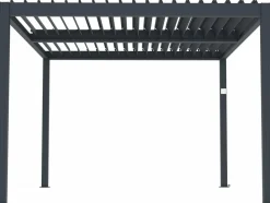 HABITAT ET JARDIN - Pergola bioclimatique électrique avec led "windsor" en aluminium 3 x 4 - gris