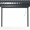 HABITAT ET JARDIN - Pergola bioclimatique avec led "windsor premium" en aluminium 3 x 4 - gris