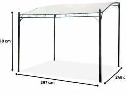 HABITAT ET JARDIN - Pergola inclinée en métal - 3 x 2,5 m - beige