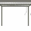 HABITAT ET JARDIN - Pergola bioclimatique avec led "windsor premium" en aluminium 3 x 4 - taupe