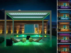 HABITAT ET JARDIN - Pergola bioclimatique avec led 