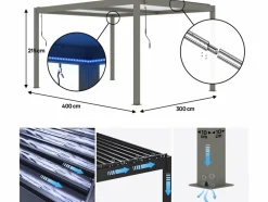 HABITAT ET JARDIN - Pergola bioclimatique avec led 