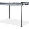 HABITAT ET JARDIN - Pergola en métal avec toit rétractable - 3 x 4 m - gris anthracite
