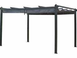HABITAT ET JARDIN - Pergola en aluminium avec toit rétractable - 3 x 4 m - gris anthracite