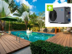 HABITAT ET JARDIN - Piscine bois rectangle " panama "- 6.20 x 4.10 x 1.45 m + pompe à chaleur - puissance 6.1 kw