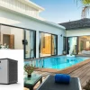 HABITAT ET JARDIN - Piscine bois rectangle " aruba "- 5.00 x 3.00 x 1.24 m + mini pompe à chaleur 3.5kw - métal - gris