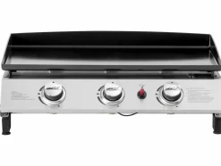 HABITAT ET JARDIN - Plancha gaz 3 brûleurs "jolly" - 7,5 kw - gris