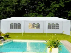 HABITAT ET JARDIN - Tente de réception "carolina" en polyéthylène - 3 x 9 m
