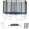 HABITAT ET JARDIN - Trampoline "joycy" - ø 4,27 m - avec filet + échelle + couverture + kit d'ancrage
