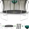 HABITAT ET JARDIN - Trampoline avec filet intérieur "jumper" - ø 4,25 m - gris