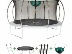 HABITAT ET JARDIN - Trampoline avec filet intérieur "jumper" - ø 4,25 m - gris