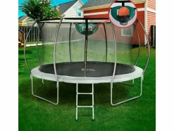HABITAT ET JARDIN - Trampoline avec filet intérieur "jumper" - ø 4,25 m - gris