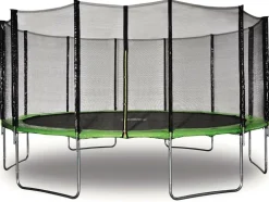 HABITAT ET JARDIN - Trampoline " yoopi " - ø 4.90 m - vert - avec filet + échelle + couverture + kit d'ancrage