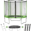 HABITAT ET JARDIN - Trampoline "yoopi 2" - ø 1.80 m - avec filet + échelle + couverture + kit d'ancrage