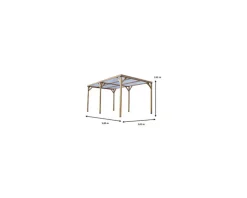 HABRITA - Habrita pergola en bois thermo chauffé 15.10 m² avec couverture pvc - th3051s2