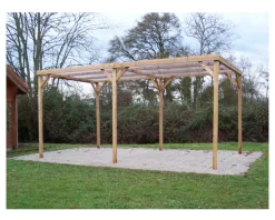 HABRITA - Habrita pergola en bois thermo chauffé 15.10 m² avec couverture pvc - th3051s2