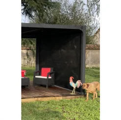 HABRITA - Habrita rideau pour pergola bioclimatique gris - per bi r36