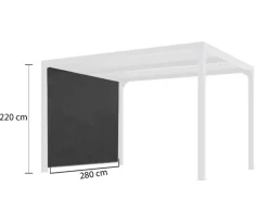 HABRITA - Habrita rideau pour pergola bioclimatique 8 personnes gris - perbir30