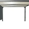 HABRITA - Pergola bioclimatique aluminium 10,80 m² + rideau manuel - coloris gris