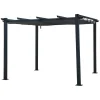HAPPY GARDEN - Pergola autoportante 3 × 3m cassis grise - structure aluminium