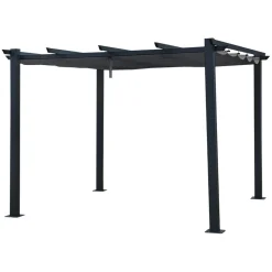 HAPPY GARDEN - Pergola autoportante 3 × 3m cassis grise - structure aluminium