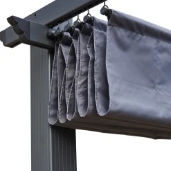 HAPPY GARDEN - Pergola autoportante 3 × 3m cassis grise - structure aluminium