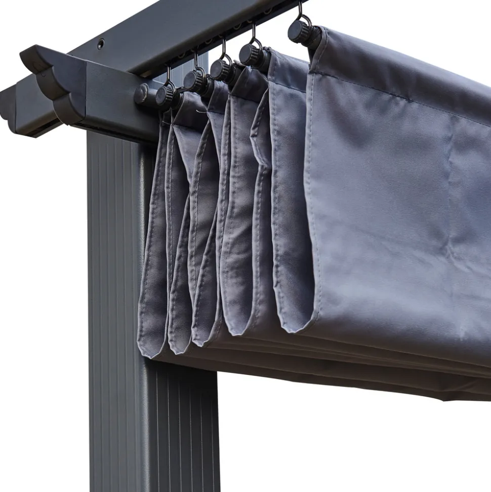 HAPPY GARDEN - Pergola autoportante 3 × 3m cassis grise - structure aluminium