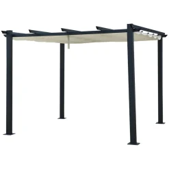 HAPPY GARDEN - Pergola autoportante 3 × 3m cassis beige - structure aluminium
