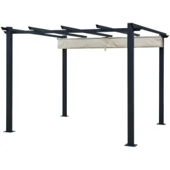 HAPPY GARDEN - Pergola autoportante 3 × 3m cassis beige - structure aluminium